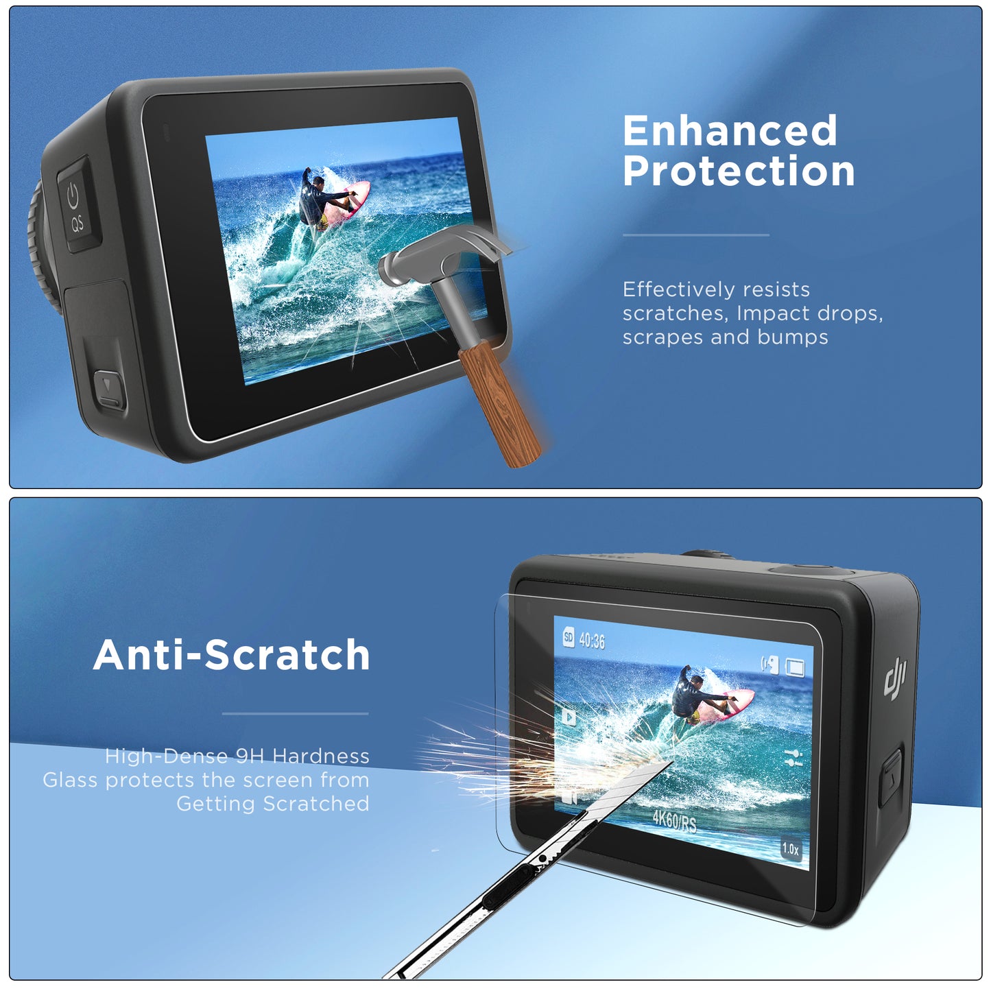 9H Tempered Glass Screen Protector For DJI OSMO ACTION 4