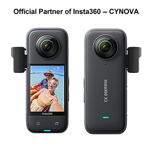CYNOVA Insta360 X3 Mic Adapter, External Microphone Adapter for Insta360 X3 Camera, Type-C and 3.5mm Audio Ports Support Charger and Record for Insta360 X3 Accessories