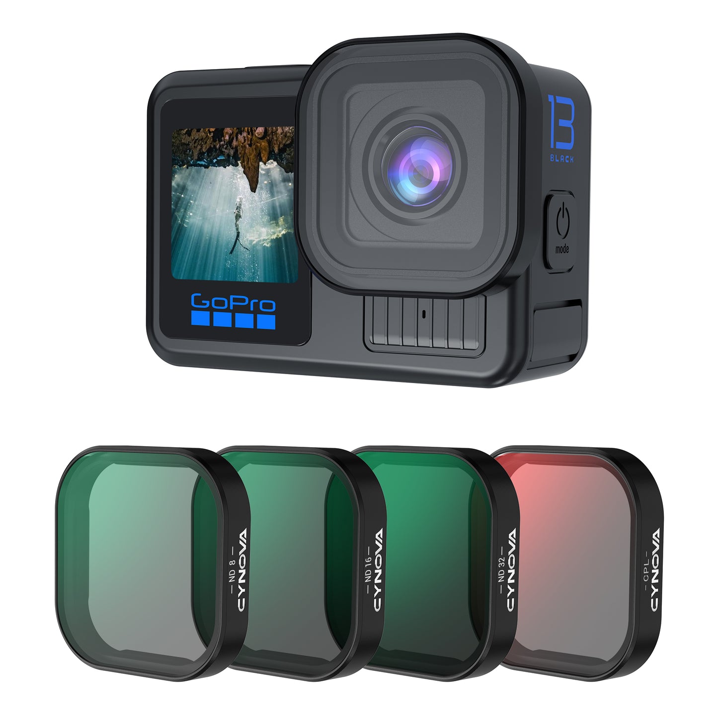 Gopro Hero 13 Lens filter ND+CPL kit (ND8+ND16+ND32+CPL)
