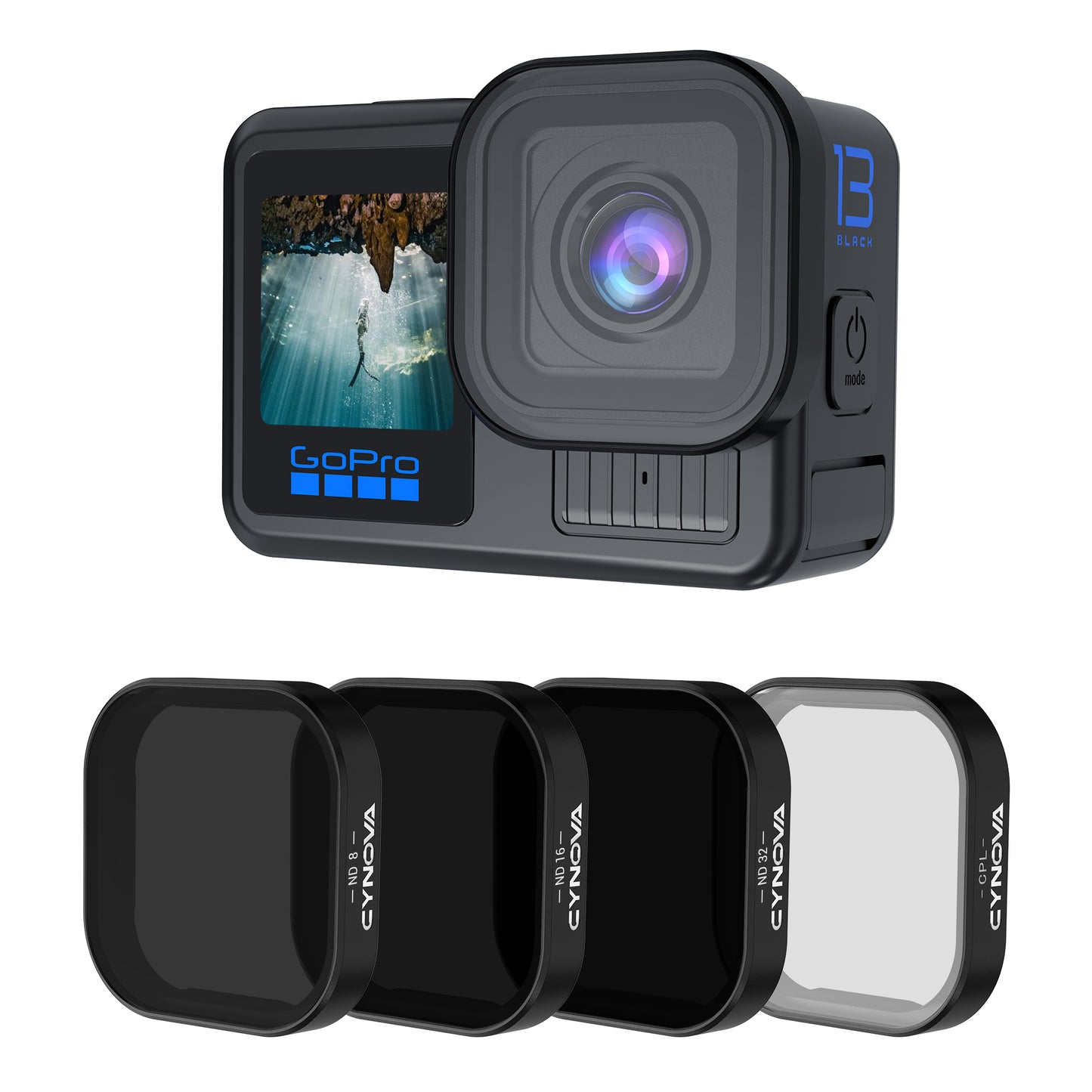 Gopro Hero 13 Lens filter ND+CPL kit (ND8+ND16+ND32+CPL)