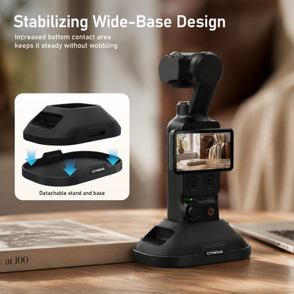 CYNOVA Silicone Stand Base for DJI Osmo Pocket 4/3 and Xtra Muse, Detachable Adhesive Base for Car & Desktop