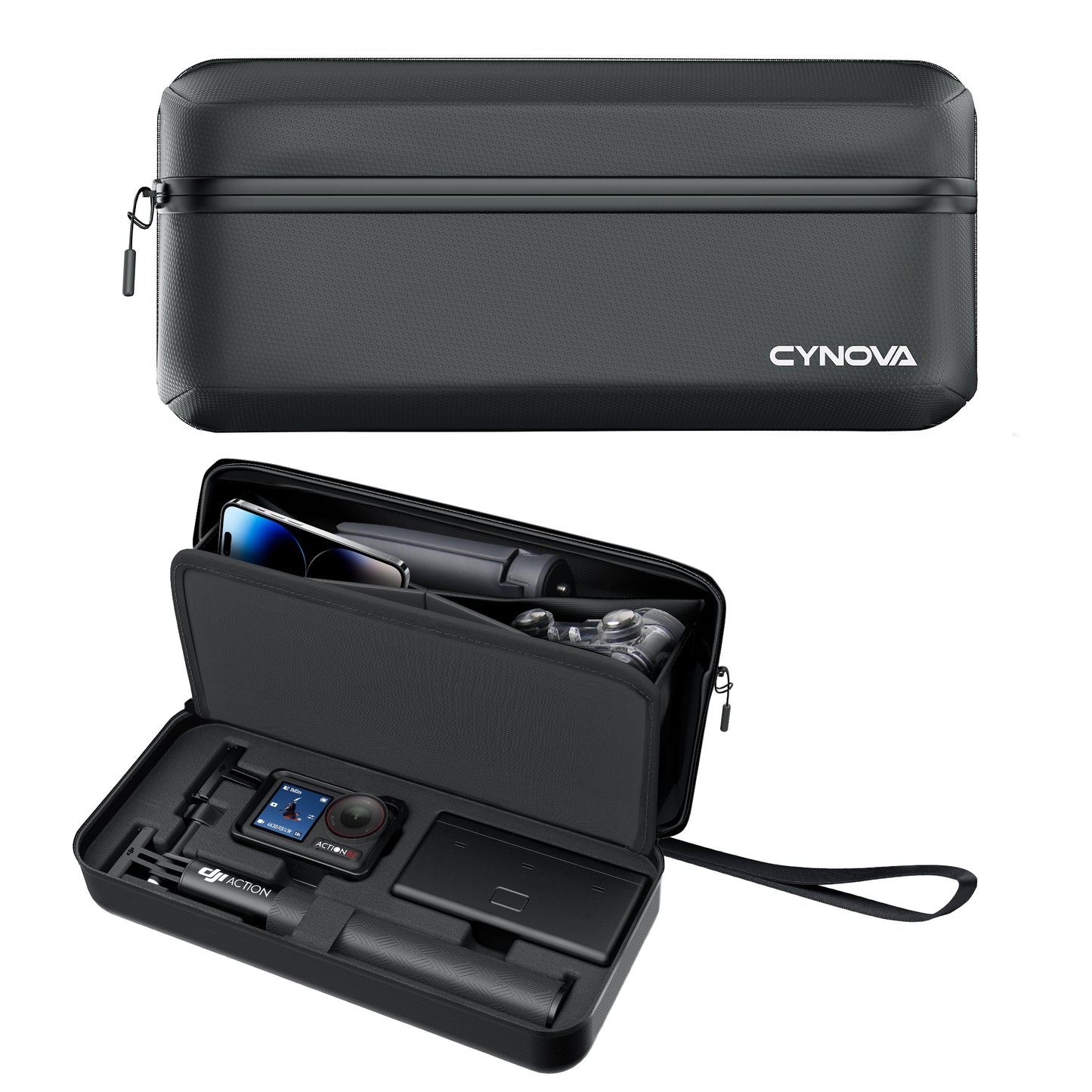 CYNOVA Carrying Bag for DJI Osmo Action 3/4/5 Pro PU Storage Protective Bag