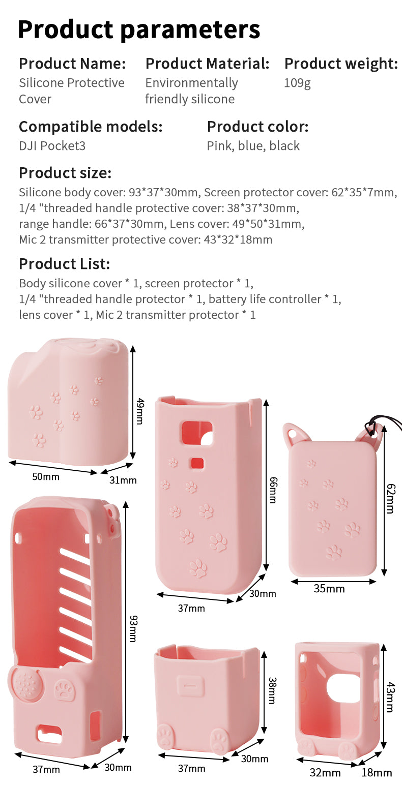 Silicone Case For Osmo Pocket 3 Creator Combo Set of 6