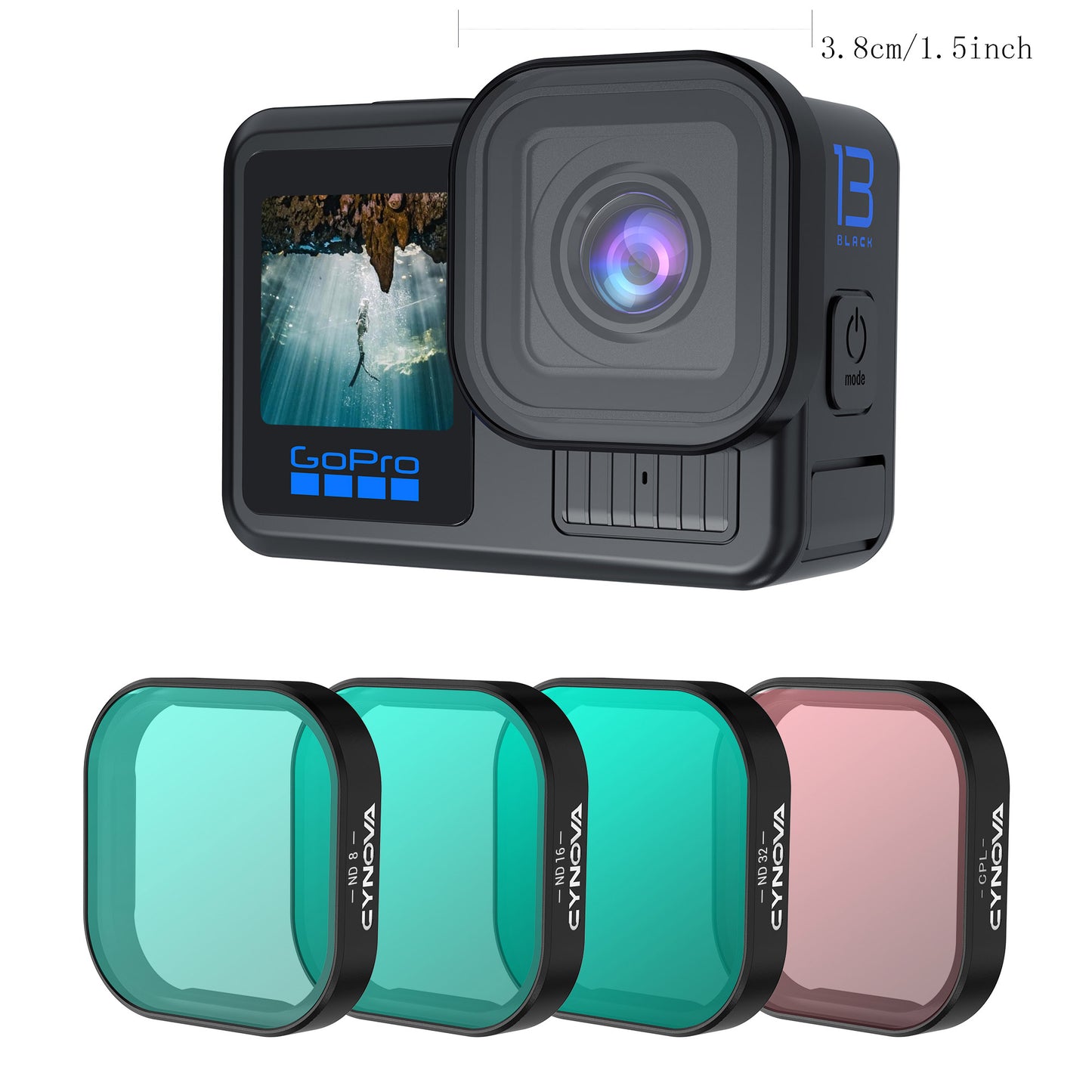 Gopro Hero 13 Lens filter ND+CPL kit (ND8+ND16+ND32+CPL)