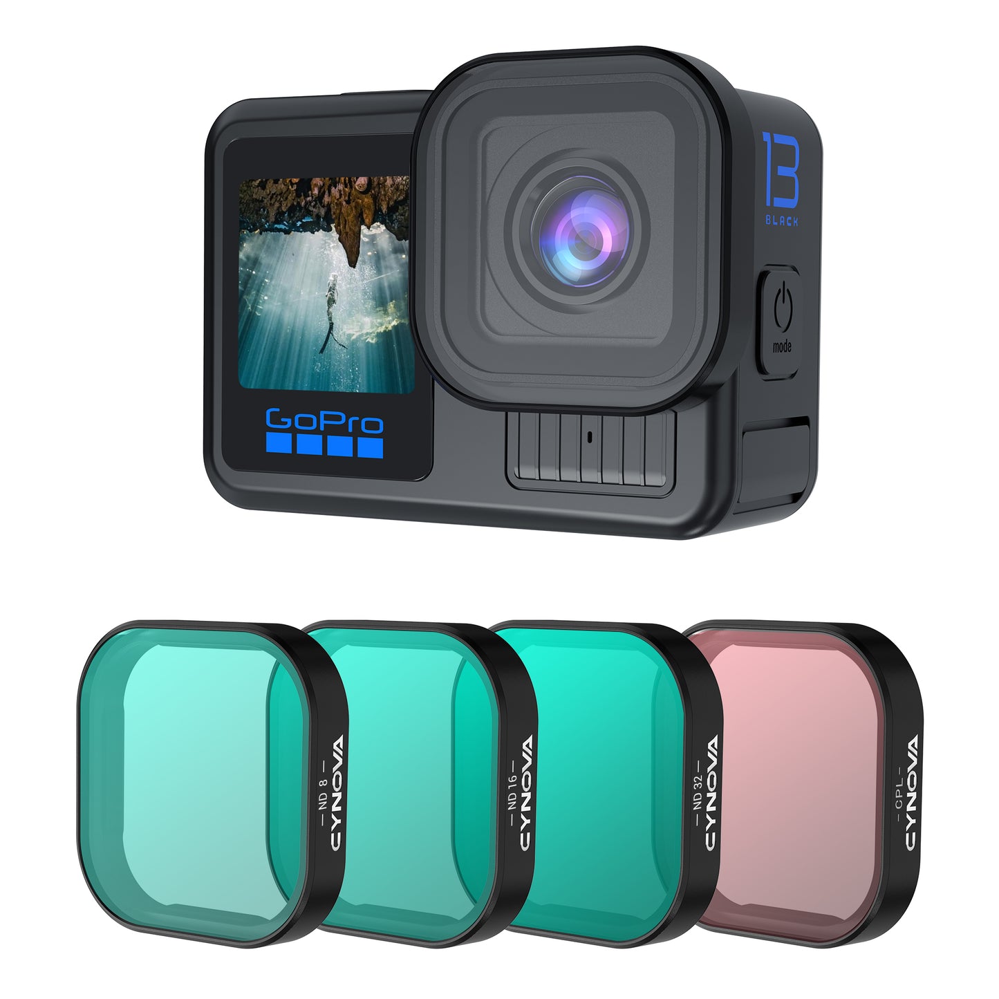 Gopro Hero 13 Lens filter ND+CPL kit (ND8+ND16+ND32+CPL)