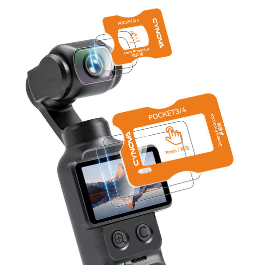 Screen Protector for DJI Pocket 4/3 Accessories with Auto-Align Install Kit with 2 sets protectors