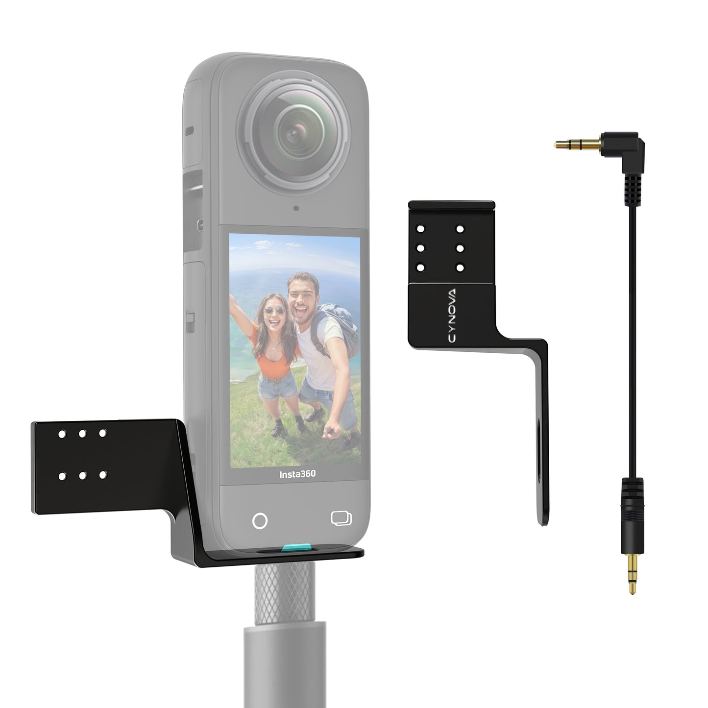 Insta360 X4 X3 X2 Cold Shoe Microphone Holder for Rode Mic + Transmission Cabel