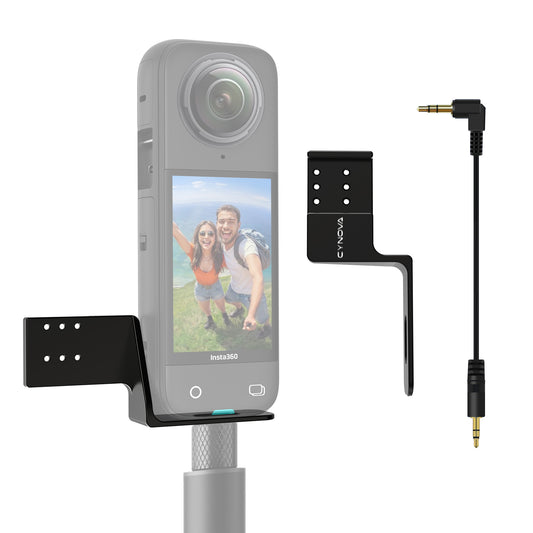 Insta360 X4 X3 X2 Cold Shoe Microphone Holder for Rode Mic + Transmission Cabel