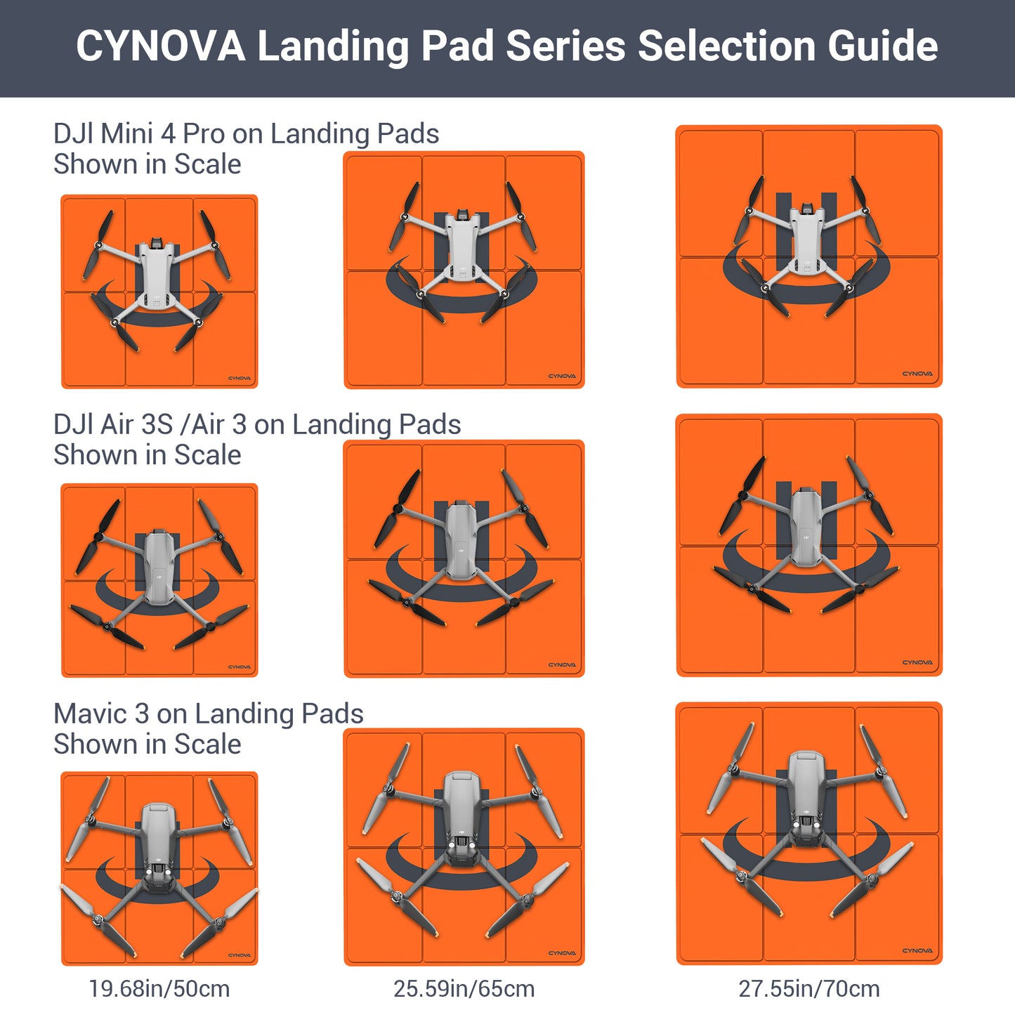 CYNOVA Drone Landing Pad Weighted for DJI AIR 3