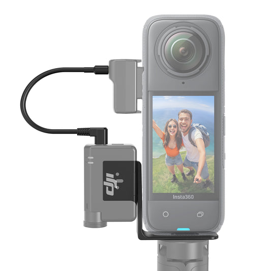 Insta360 X4 X3 X2 Cold Shoe Microphone Holder for DJI Mic Mini + Transmission Cabel