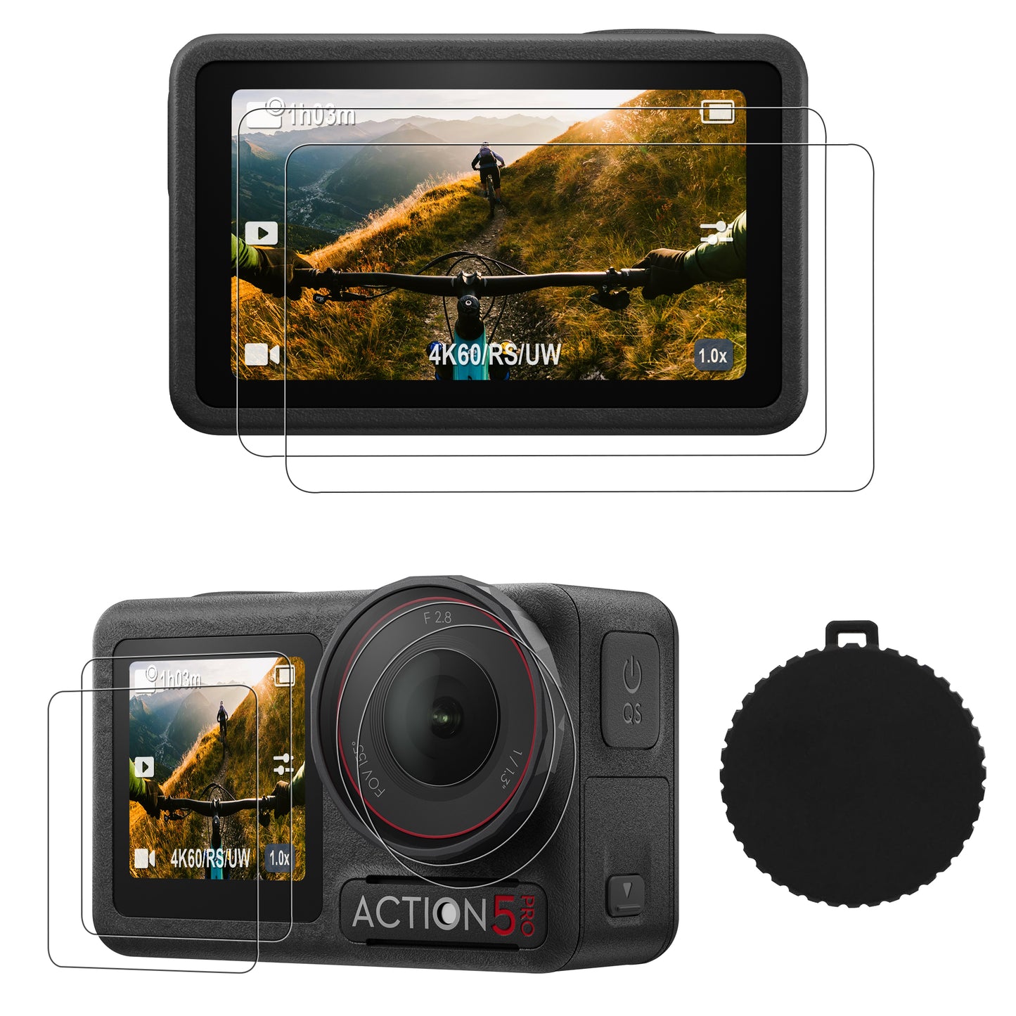 Osmo Action 5 Protection Kit Silicone lens cap+tempered glass kit