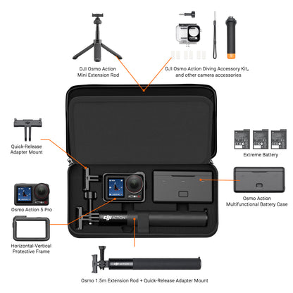 CYNOVA Carrying Bag for DJI Osmo Action 3/4/5 Pro PU Storage Protective Bag