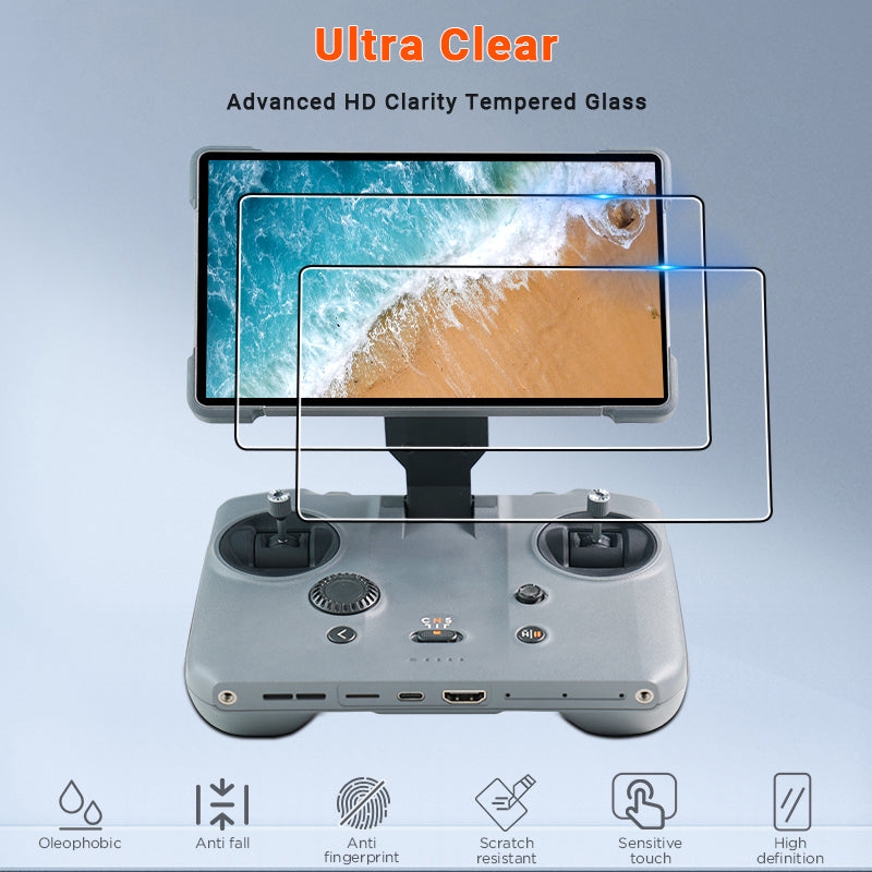 DJI RC PRO 2 Templeted Glass Screen Protector with Easy Applicator Tool (Pack of 2)