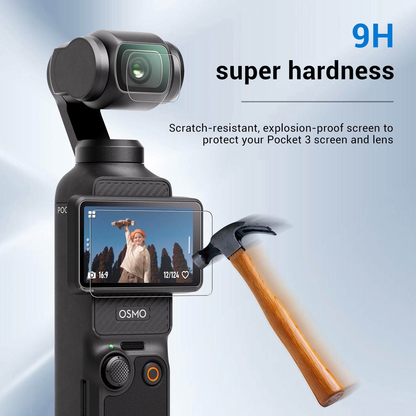 9H Tempered Glass Screen/ Lens Protector Films For Osmo Pocket 3