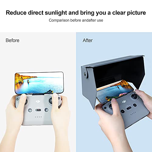 CYNOVA Sun Hood Sunshade for DJI Mini 2 / DJI Mini 3 Pro/DJI Air 2S, Foldable DJI RC-N1 Controller Accessories for 4.4-8.1inch Smartphone Screen