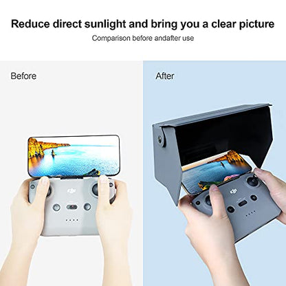 CYNOVA Sun Hood Sunshade for DJI Mini 2 / DJI Mini 3 Pro/DJI Air 2S, Foldable DJI RC-N1 Controller Accessories for 4.4-8.1inch Smartphone Screen