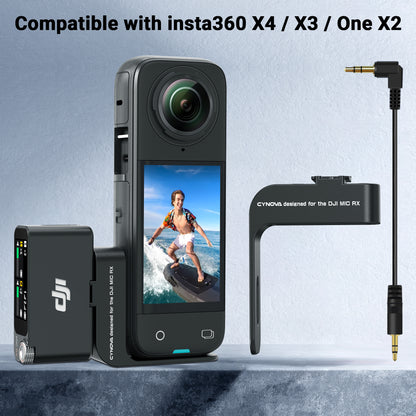 Insta360 X4 Cold Shoe Microphone Holder for DJI MIC 2 RX + Transmission Cabel