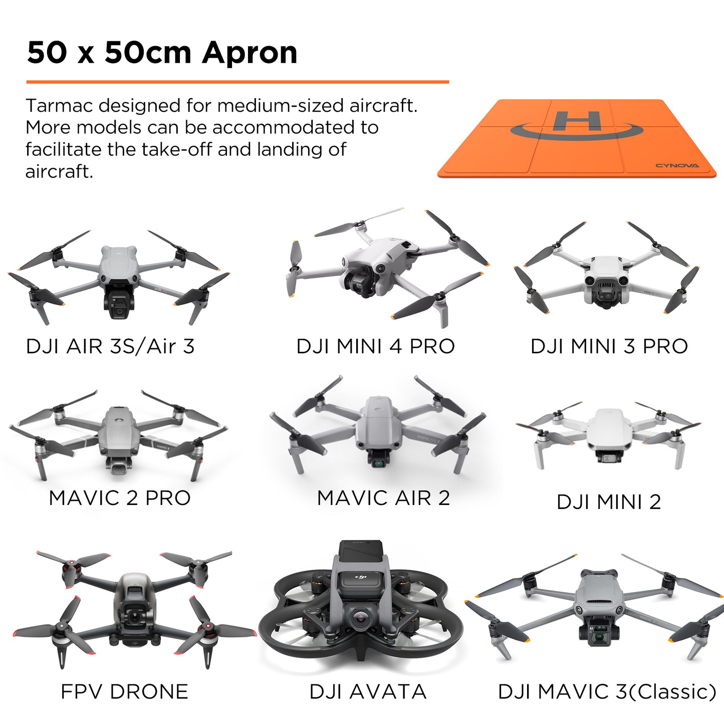 CYNOVA Drone Landing Pad Weighted for DJI AIR 3