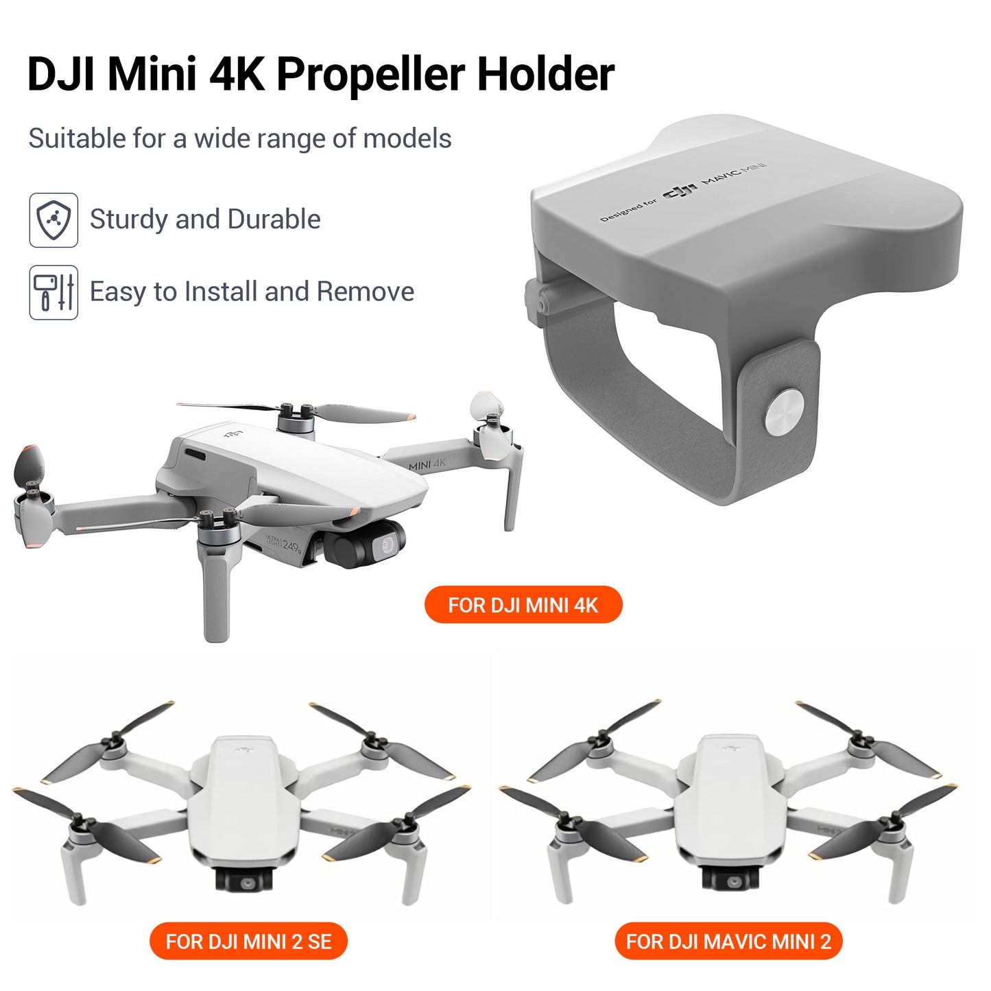 CYNOVA Propeller Strap Holder for DJI Mini 4K/Mavic Mini 2/ Mini 2 SE Drone Accessories