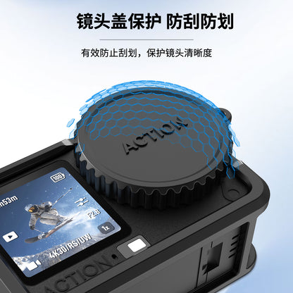 Silicone Case For Camera Body +Silicone Lens Cap + Lanyard