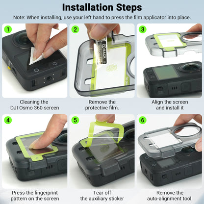 DJI OSMO 360 screen protector easy installation kit (Pack of 2)