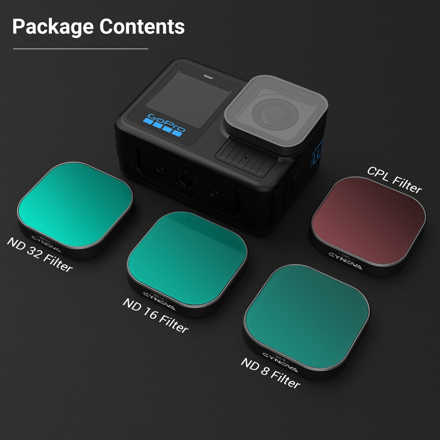 Gopro Hero 13 Lens filter ND+CPL kit (ND8+ND16+ND32+CPL)