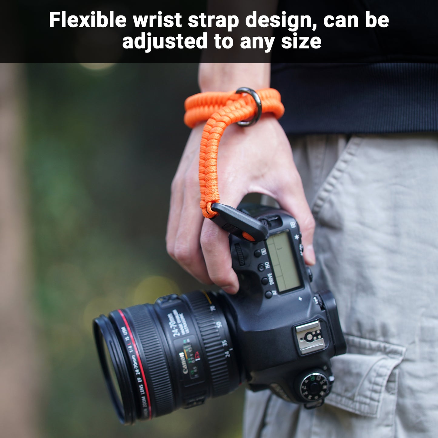 Adjustable Nylon Hand Wrist Straps Lanyard with a 1/4" Screw ORANGE