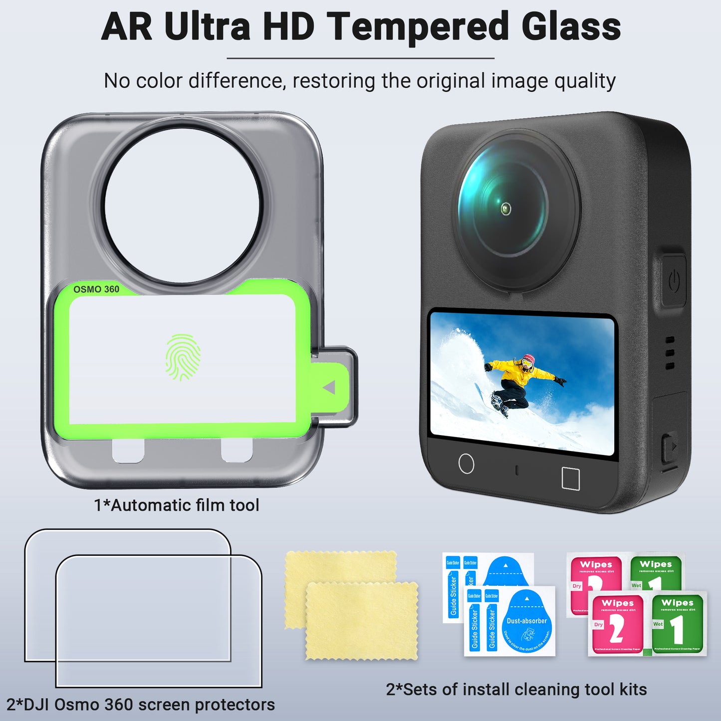 DJI OSMO 360 screen protector easy installation kit (Pack of 2)