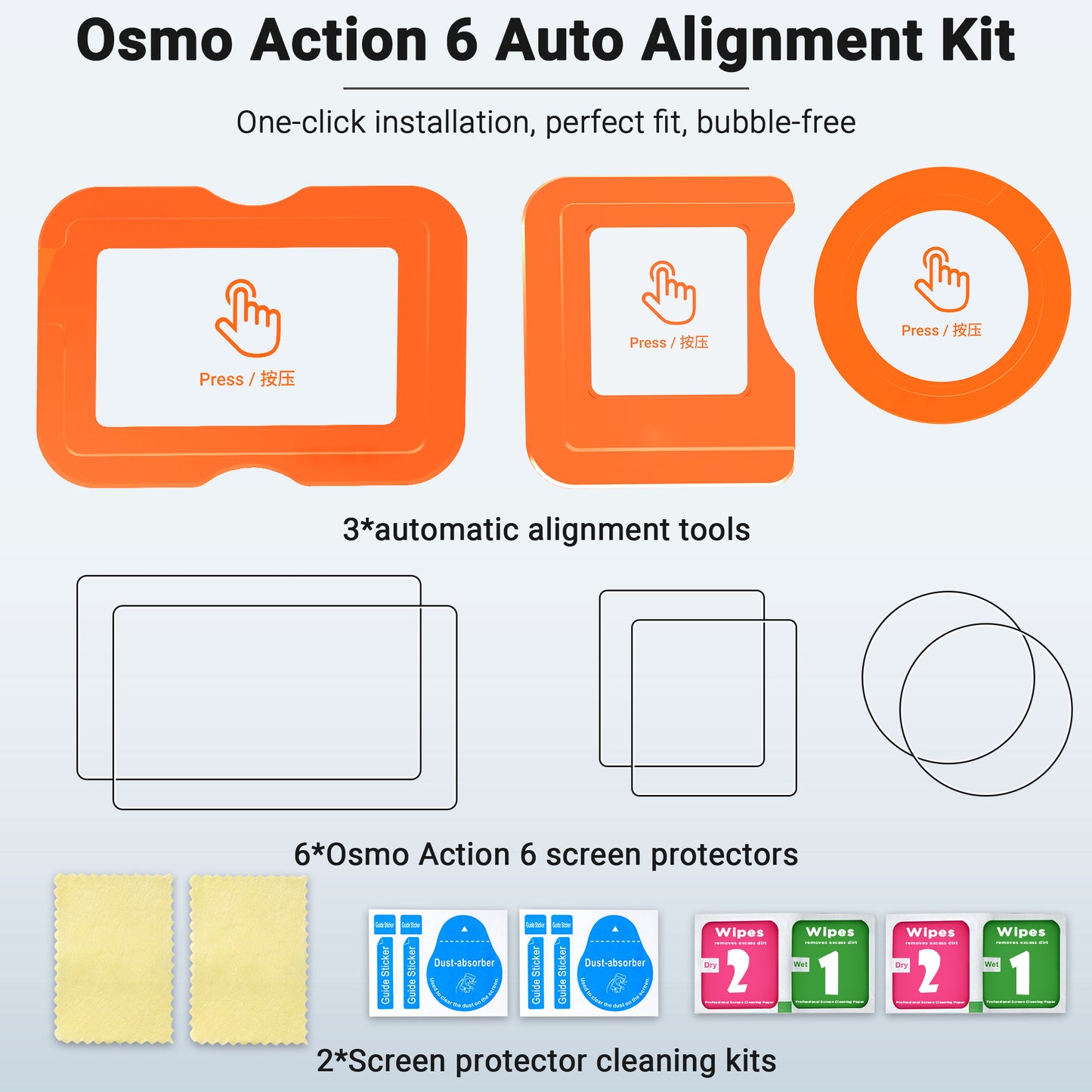 Screen Protector Easy Installation Kit For DJI Osmo Action 6