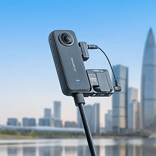 CYNOVA Insta360 X3 Mic Adapter, External Microphone Adapter for Insta360 X3 Camera, Type-C and 3.5mm Audio Ports Support Charger and Record for Insta360 X3 Accessories